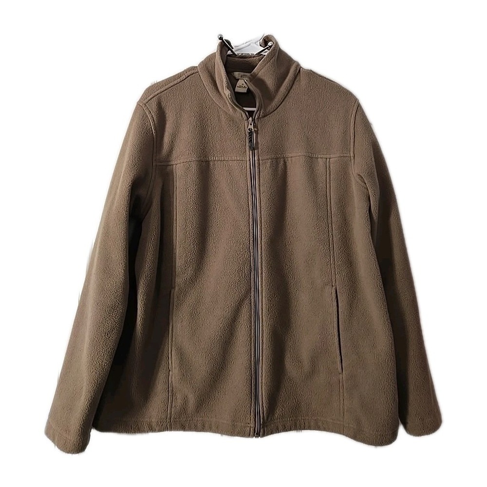 Natural Reflections Womans Zipup Fleece Jacket Size XL Light Brown
